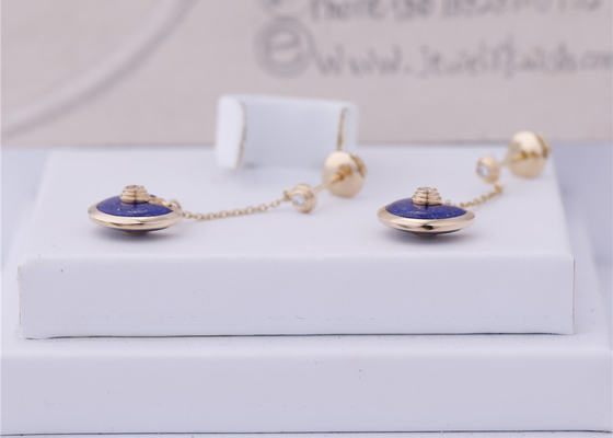 Xs Model Yellow Gold Amulette De Cartier Earrings Lapis Lazuli