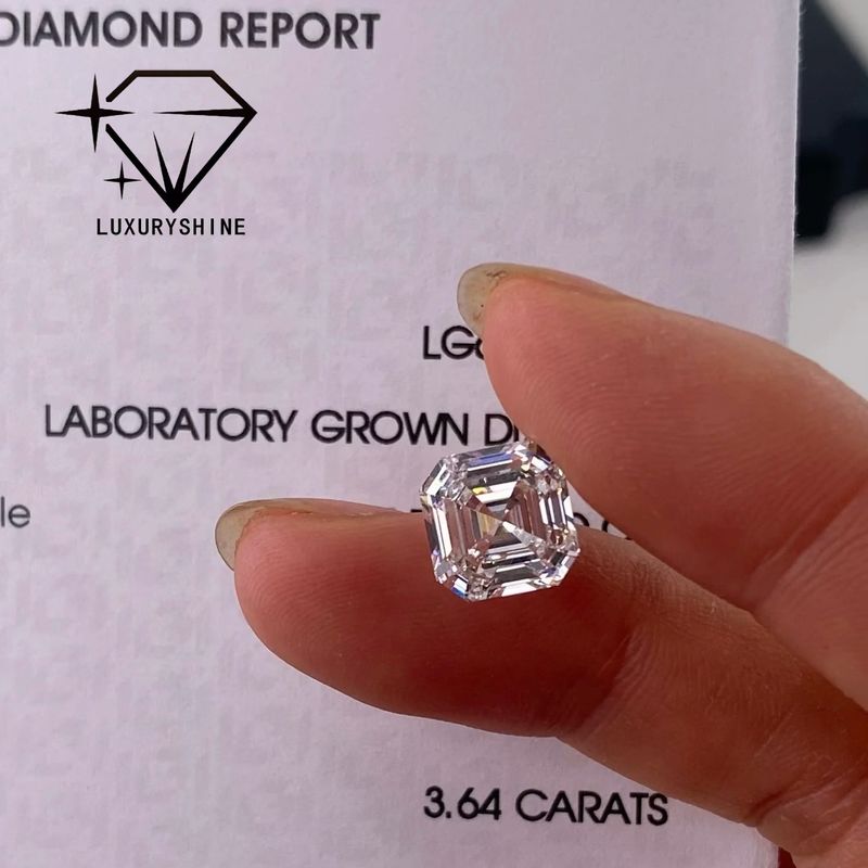 품질 LuxuryShine VVS-VS 0.1-10CT 어셔 모양 실험실 자란 다이아몬드 D-F 색 흰 다이아몬드 IGI 인증 3EX 절단 돌 공장