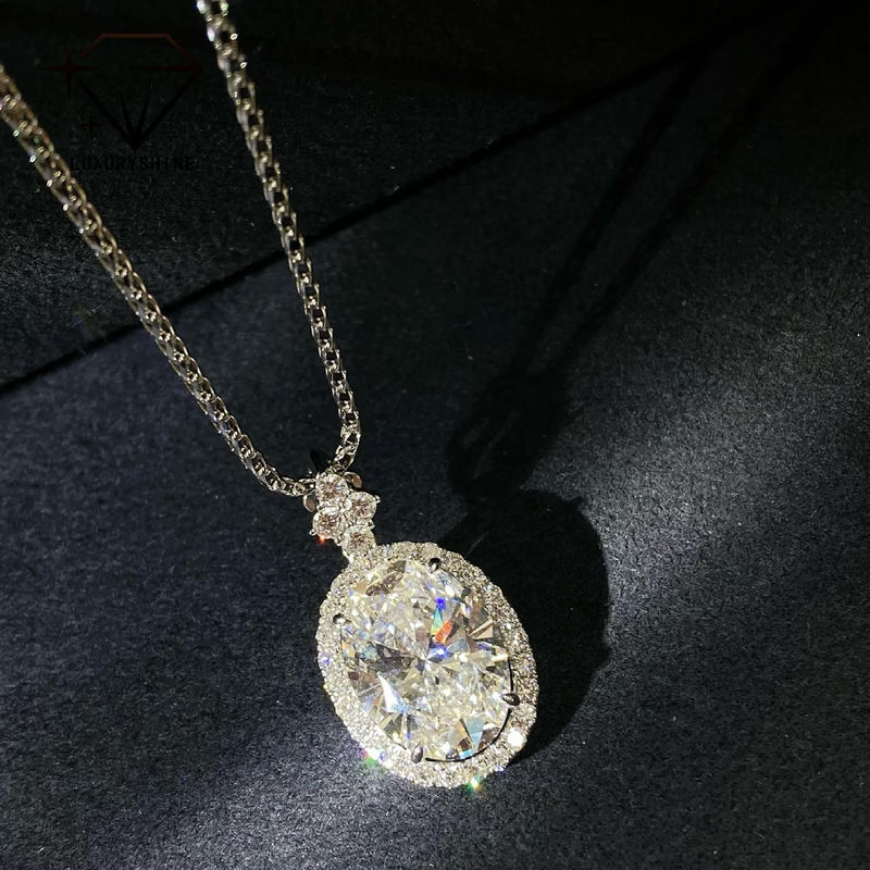 품질 18K 골드 오벌 랩 그로운 다이아몬드 펜던트 VVS1-VS1 0.3-3.0ct 공장
