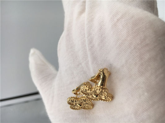 품질 밴 Cleef Vintage 알람브라 궁전 귀걸이, 18K 황금 밴 Cleef Mini 알람브라 궁전 귀걸이 공장