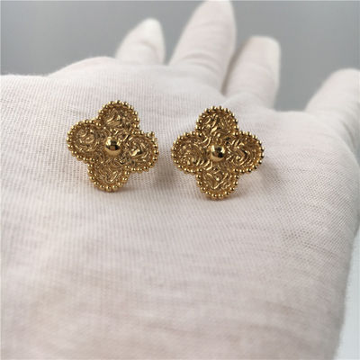 품질 밴 Cleef Vintage 알람브라 궁전 귀걸이, 18K 황금 밴 Cleef Mini 알람브라 궁전 귀걸이 공장