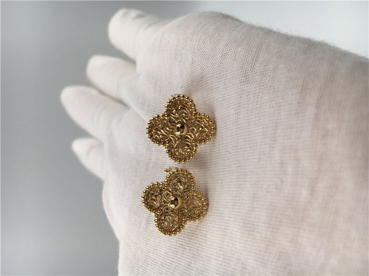 품질 밴 Cleef Vintage 알람브라 궁전 귀걸이, 18K 황금 밴 Cleef Mini 알람브라 궁전 귀걸이 공장