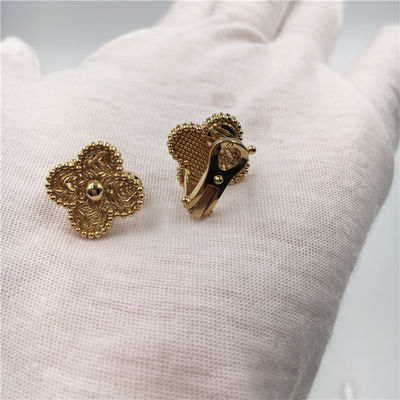 품질 밴 Cleef Vintage 알람브라 궁전 귀걸이, 18K 황금 밴 Cleef Mini 알람브라 궁전 귀걸이 공장