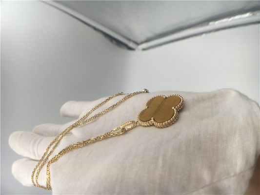 품질 Bois D'Amourette/브라운 원석을 가진 주문 Handmade 숙녀 18K 금 목걸이 공장
