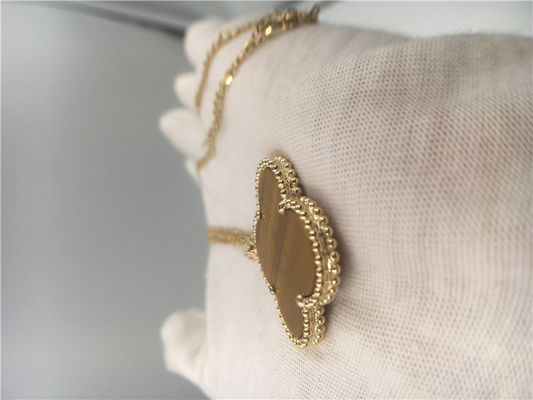 품질 Bois D'Amourette/브라운 원석을 가진 주문 Handmade 숙녀 18K 금 목걸이 공장