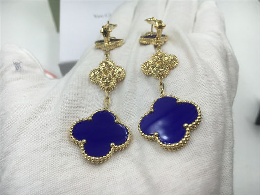 품질 공작석/다이아몬드를 가진 VCARO9II00 밴 Cleef Vintage 알람브라 궁전 귀걸이 공장