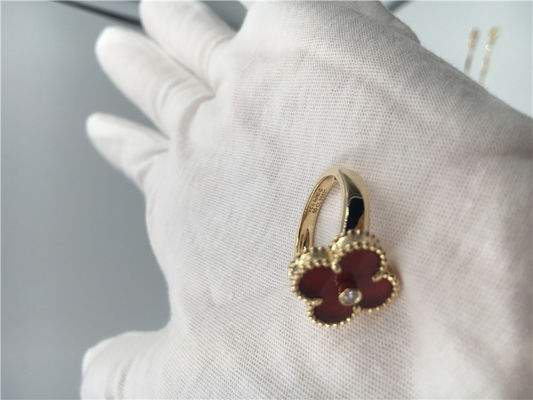 품질 진짜 다이아몬드를 가진 여자 Carnelian 18K 금 반지 유일한 포도 수확 알람브라 궁전 공장
