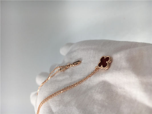 품질 여자 친구를 위한 로즈 금 펀던트 목걸이, Carnelian를 가진 18k 마술 알람브라 궁전 목걸이 공장
