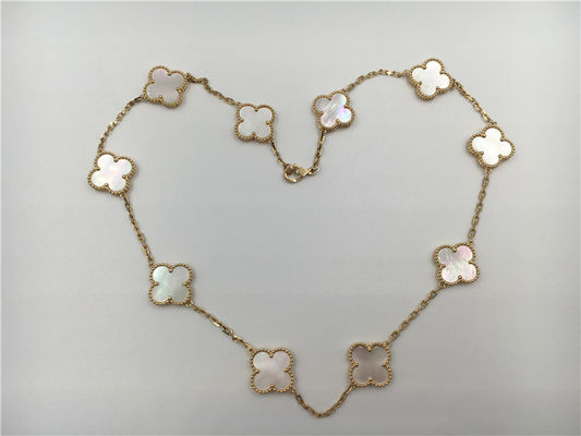 품질 백색 자개 밴 Cleef Arpels 알람브라 궁전 목걸이 18k 황금 공장