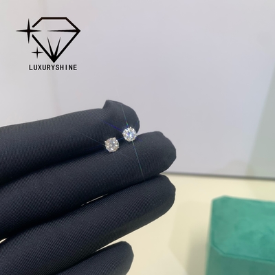 LuxuryShine Round Lab Grown Diamond Stud Earrings VVS2/VS1 Clarity 18K Solid Gold Custom Jewelry with IGI Certificate 패션 귀걸이 발렌타인 데이 선물