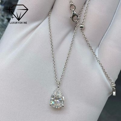 품질 랩 그로운 페어 다이아몬드 18K 골드 목걸이 VVS-VS 투명도 공장