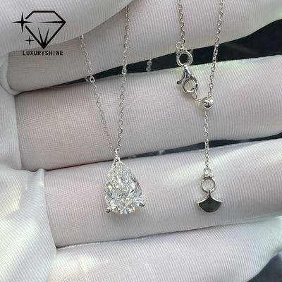 품질 랩 그로운 페어 다이아몬드 18K 골드 목걸이 VVS-VS 투명도 공장