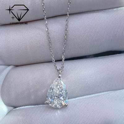품질 랩 그로운 페어 다이아몬드 18K 골드 목걸이 VVS-VS 투명도 공장