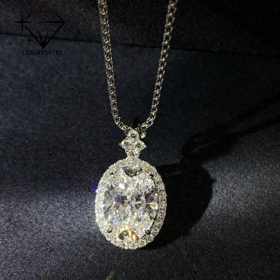 품질 18K 골드 오벌 랩 그로운 다이아몬드 펜던트 VVS1-VS1 0.3-3.0ct 공장