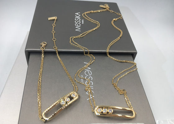 품질 이중 사슬 목걸이 파리 Jewelry18K 옐로우 골드 안장 모양을 가진 원석 없음 공장